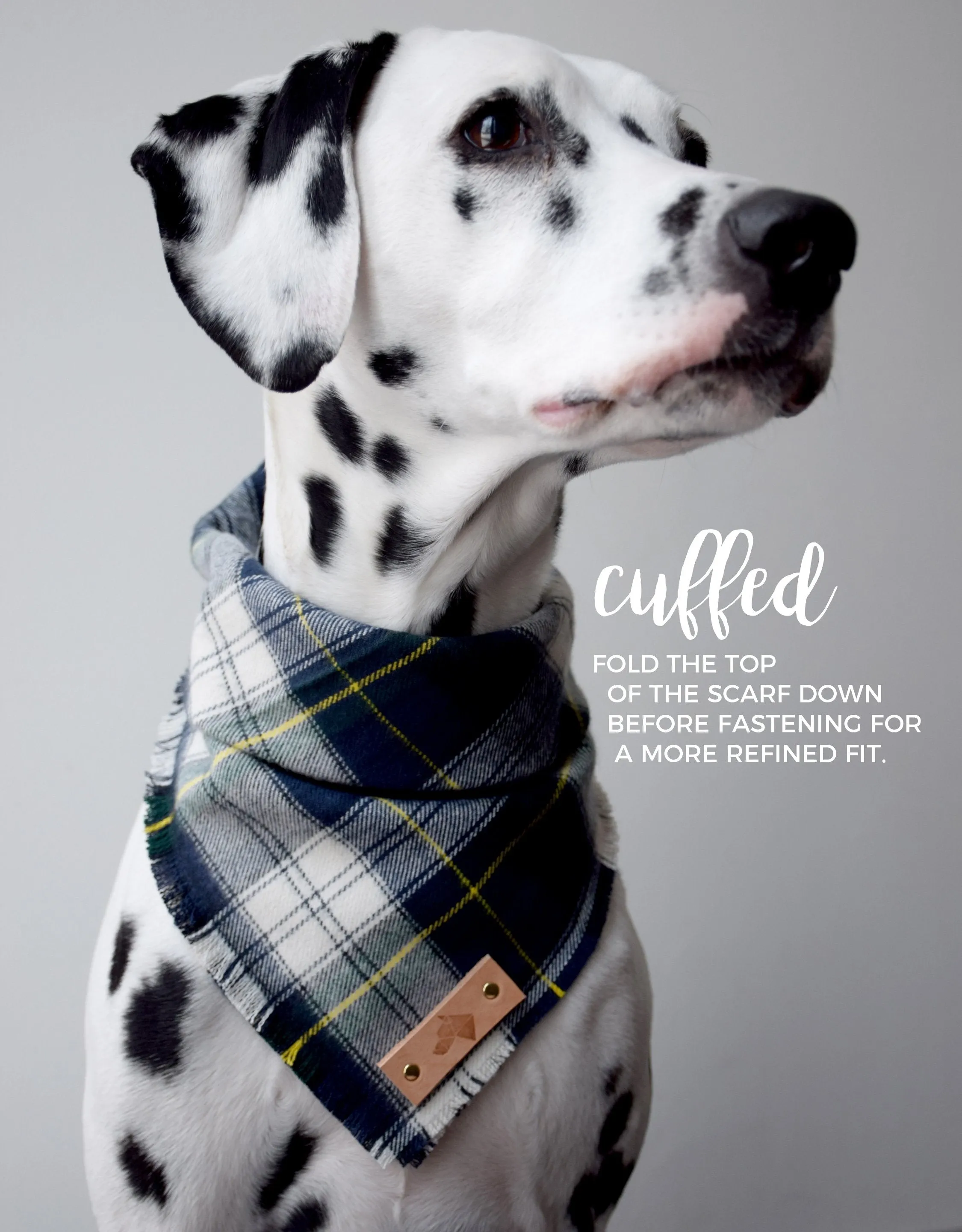 SAPPHIRE Fringed Flannel Dog Bandana - Snap/Tie On Cotton Scarf