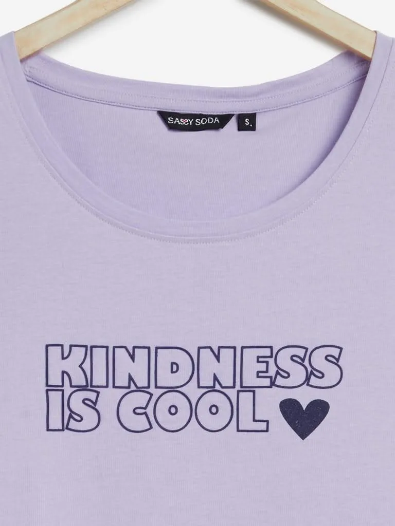 Sassy Soda Curves Lilac Text Design Edna T-Shirt