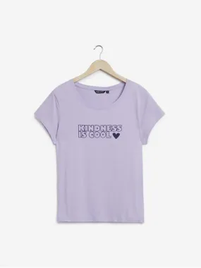 Sassy Soda Curves Lilac Text Design Edna T-Shirt