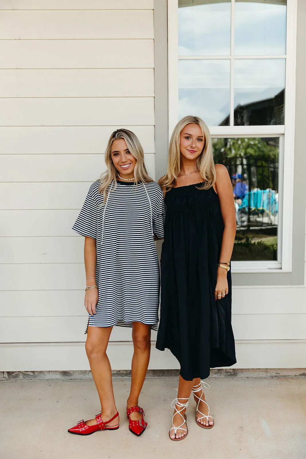 Sienna Stripe Mini Dress - Navy