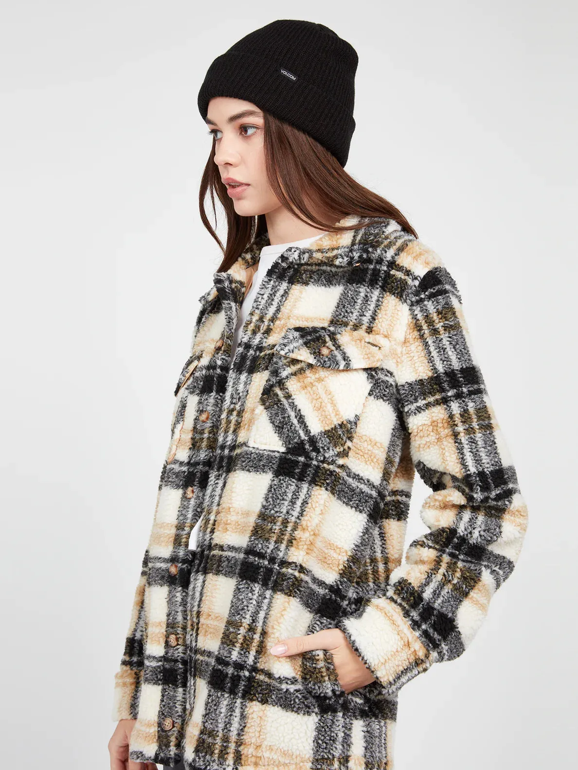 SILENT SHERPA JACKET - HAZELNUT