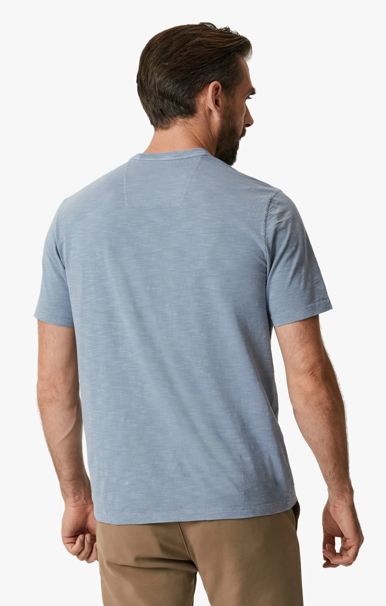 Slub Crew Neck T-Shirt In Vintage Indigo