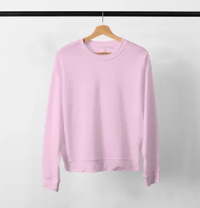 Solid Light Pink Crewneck Sweat Shirt