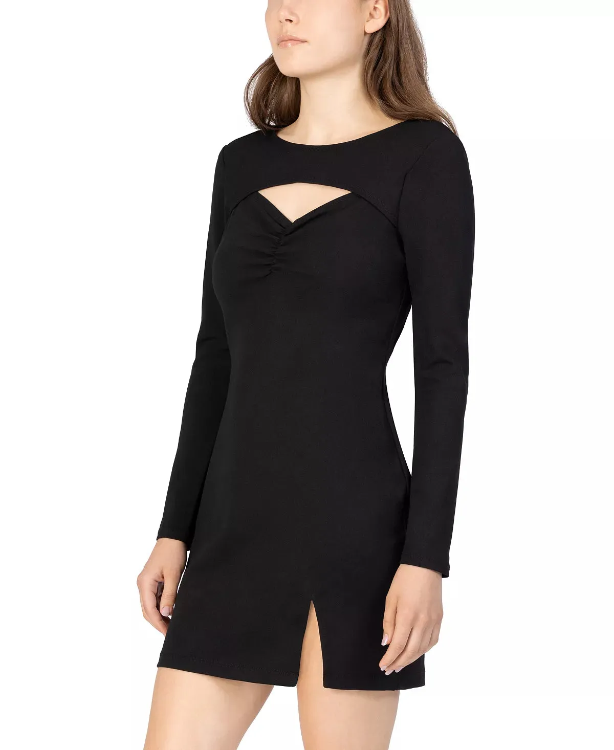 Speechless Juniors' Long-Sleeve Cutout Bodycon Dress