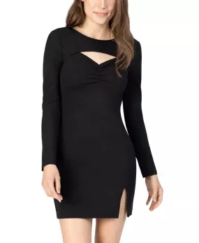 Speechless Juniors' Long-Sleeve Cutout Bodycon Dress