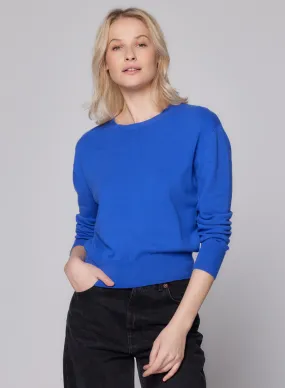 Stretch Organic Cotton Knit Long Sleeve Crewneck