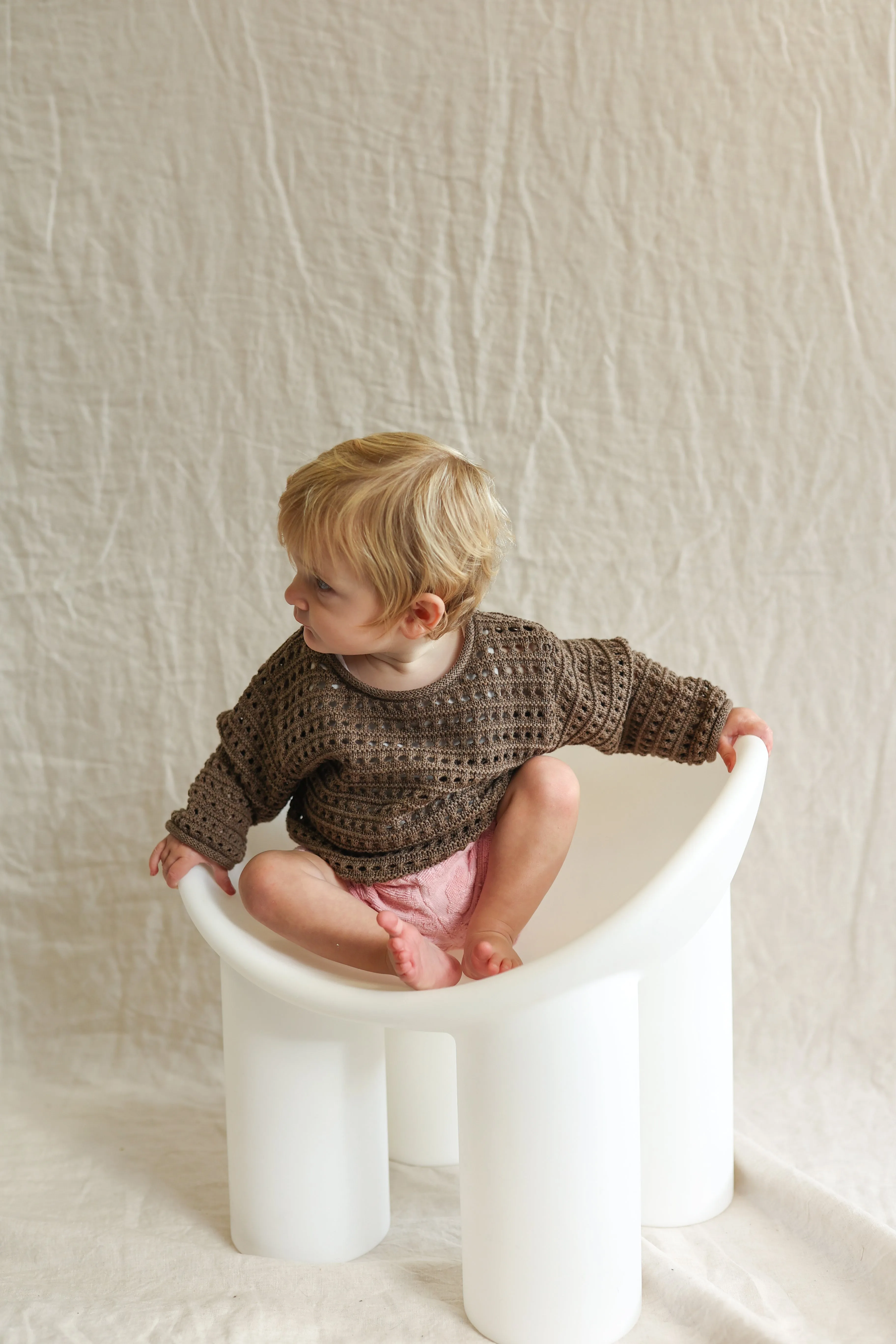 Summer Open Knit Pull Over - Mud