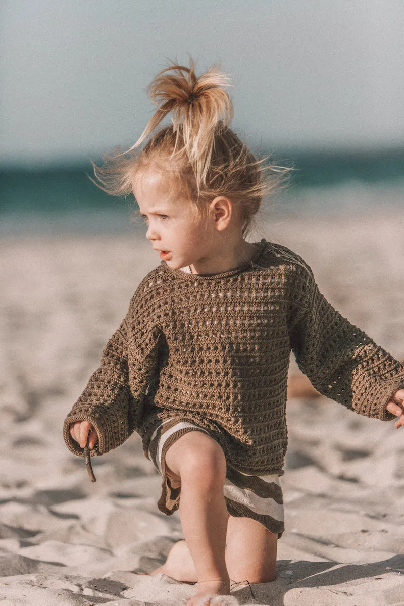 Summer Open Knit Pull Over - Mud
