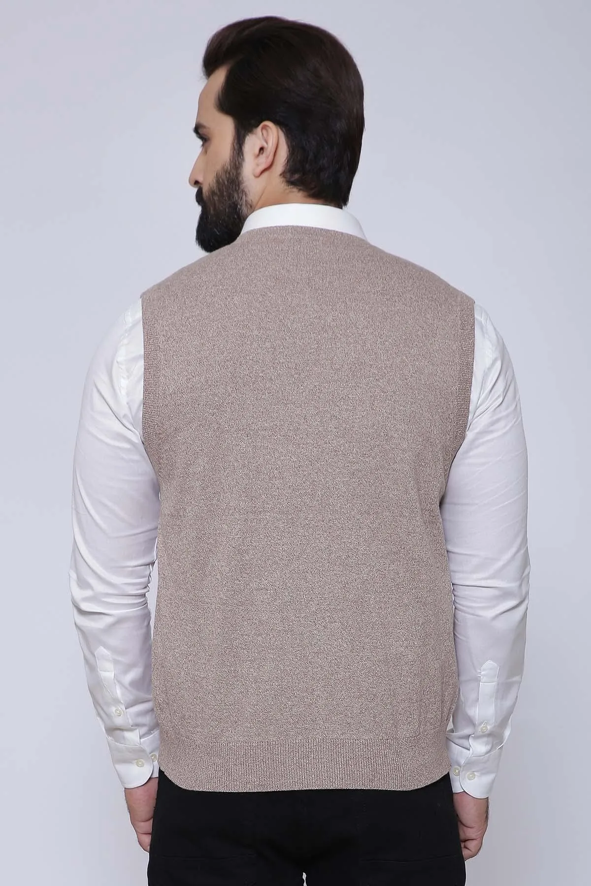 SWEATER CARDIGAN SLEEVE LESS KHAKI