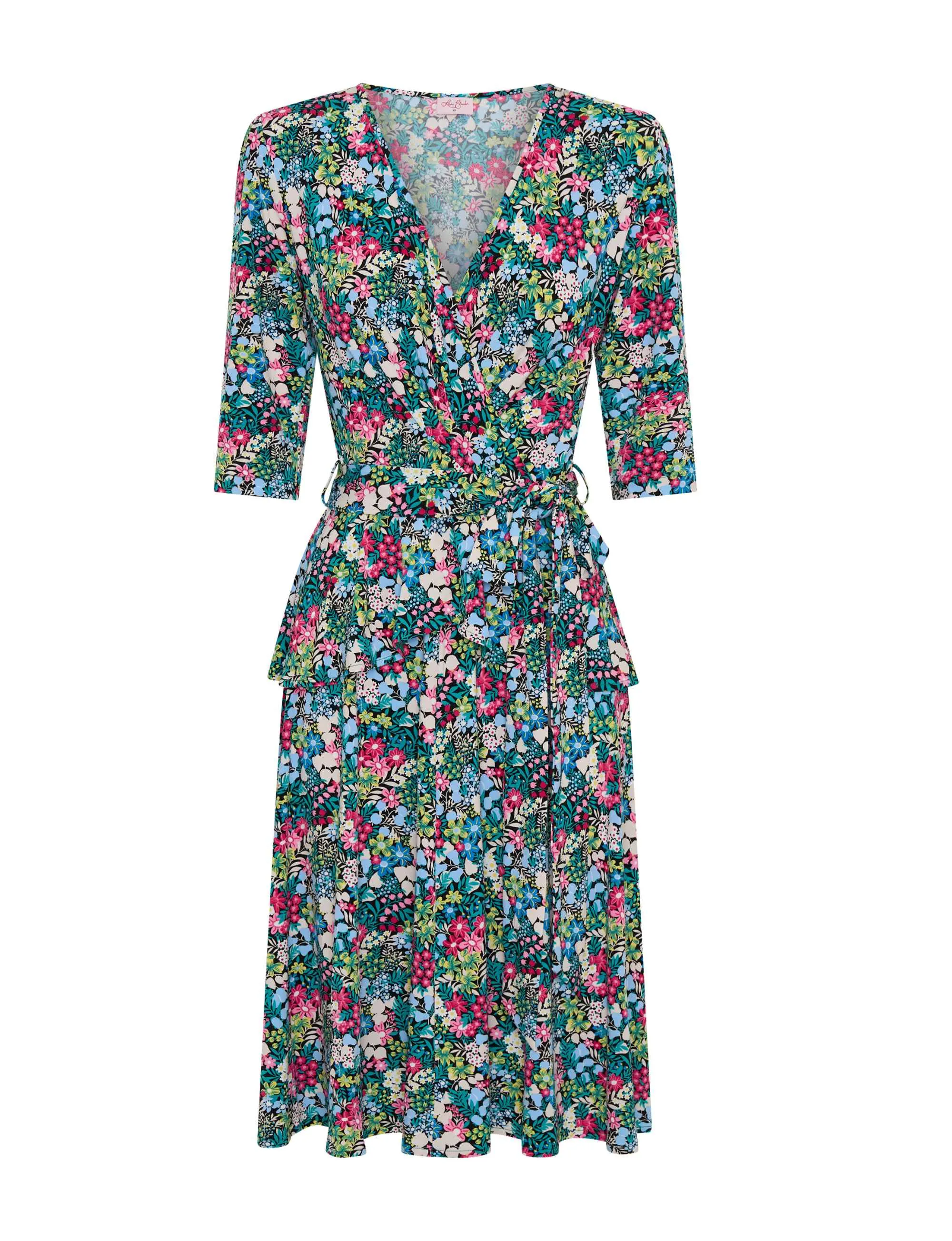 Taisia 'Floriade' Midi Dress with Peplum FINAL SALE