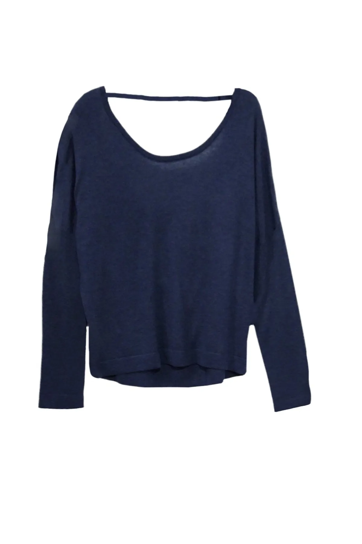 Tencil ™ Cashmere Blend Drape Back Crop Crewneck Sweater