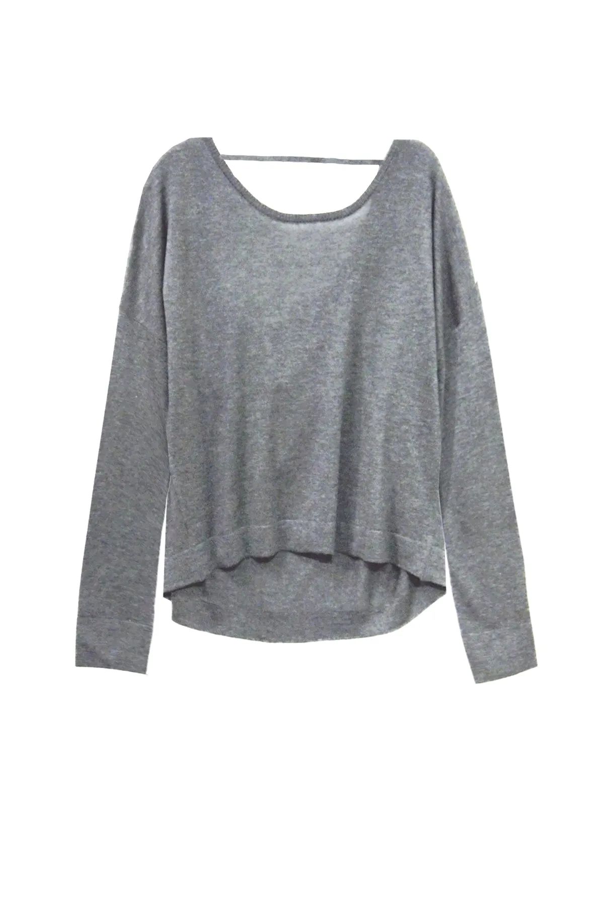 Tencil ™ Cashmere Blend Drape Back Crop Crewneck Sweater