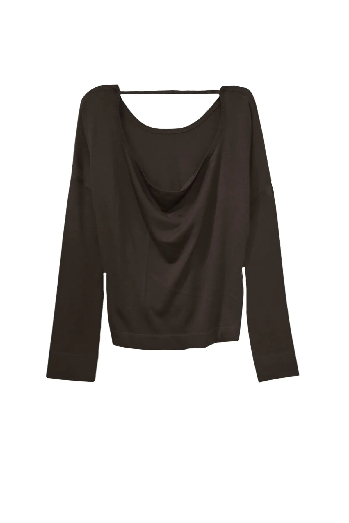 Tencil ™ Cashmere Blend Drape Back Crop Crewneck Sweater