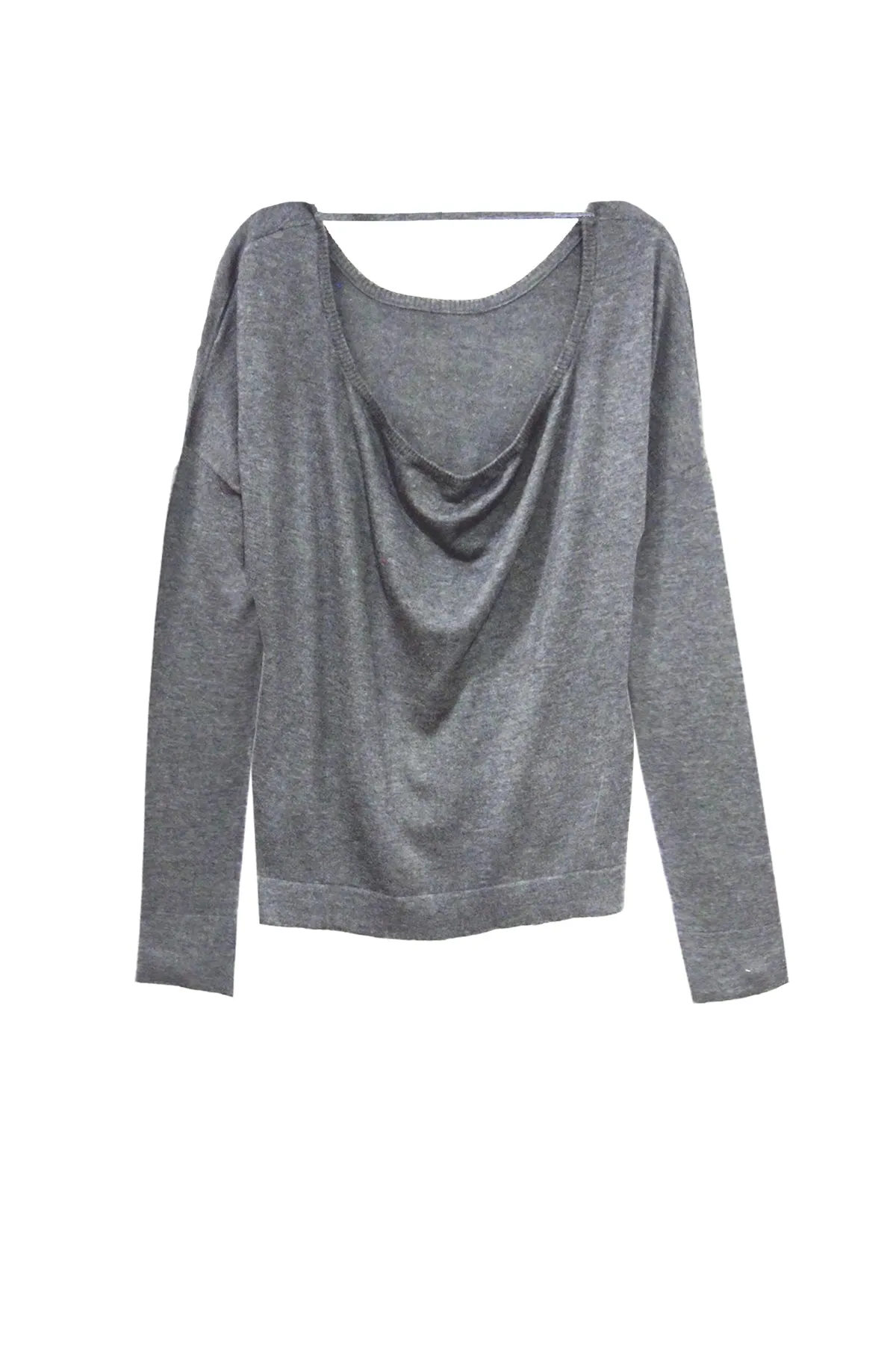 Tencil ™ Cashmere Blend Drape Back Crop Crewneck Sweater