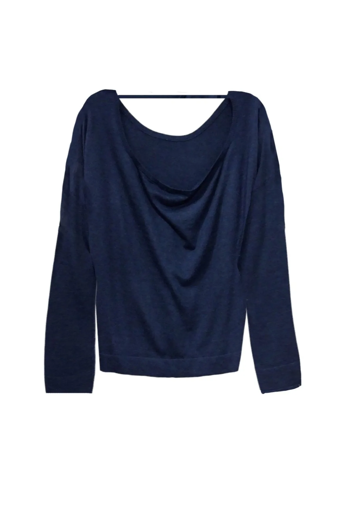 Tencil ™ Cashmere Blend Drape Back Crop Crewneck Sweater