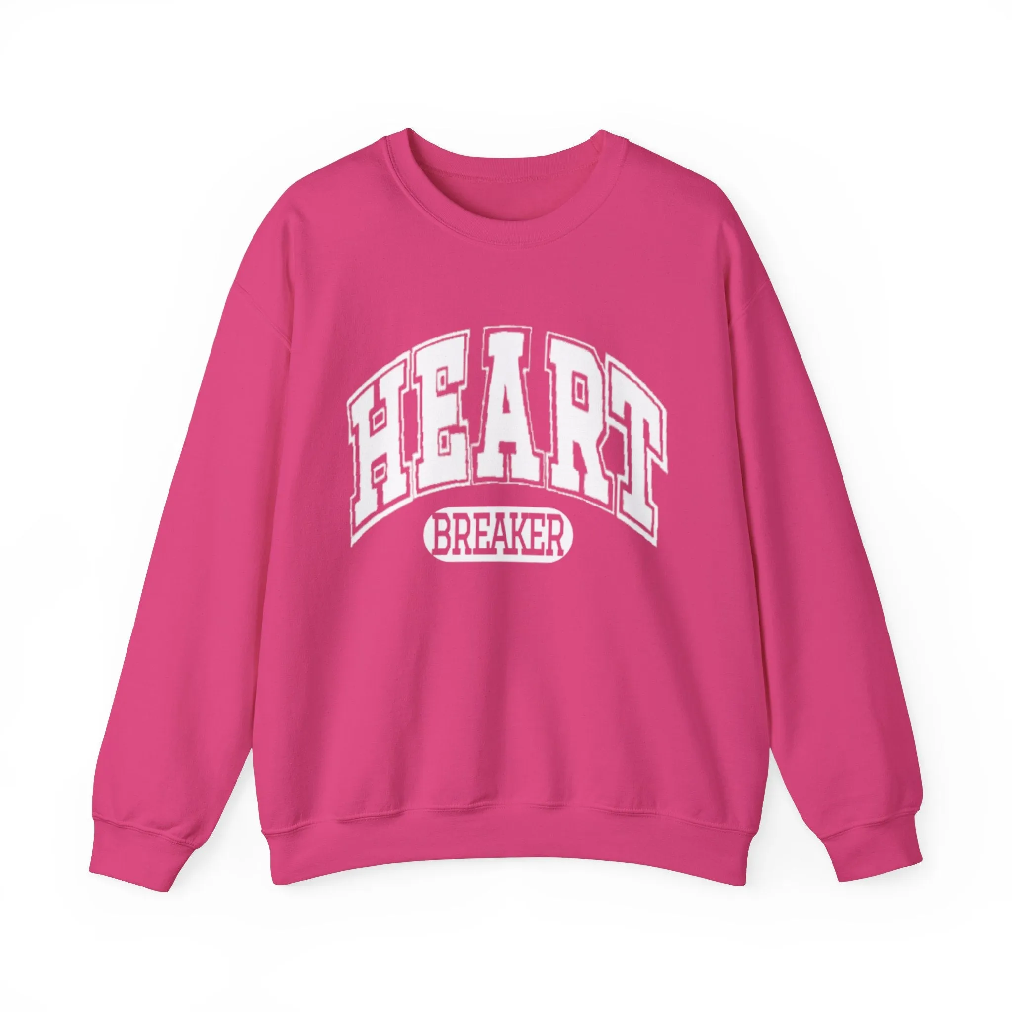 Valentine's Day Varsity Heart Breaker Unisex-Size Crewneck Sweatshirt Valentine's Day Gift for Her, Cozy Winter Pullover