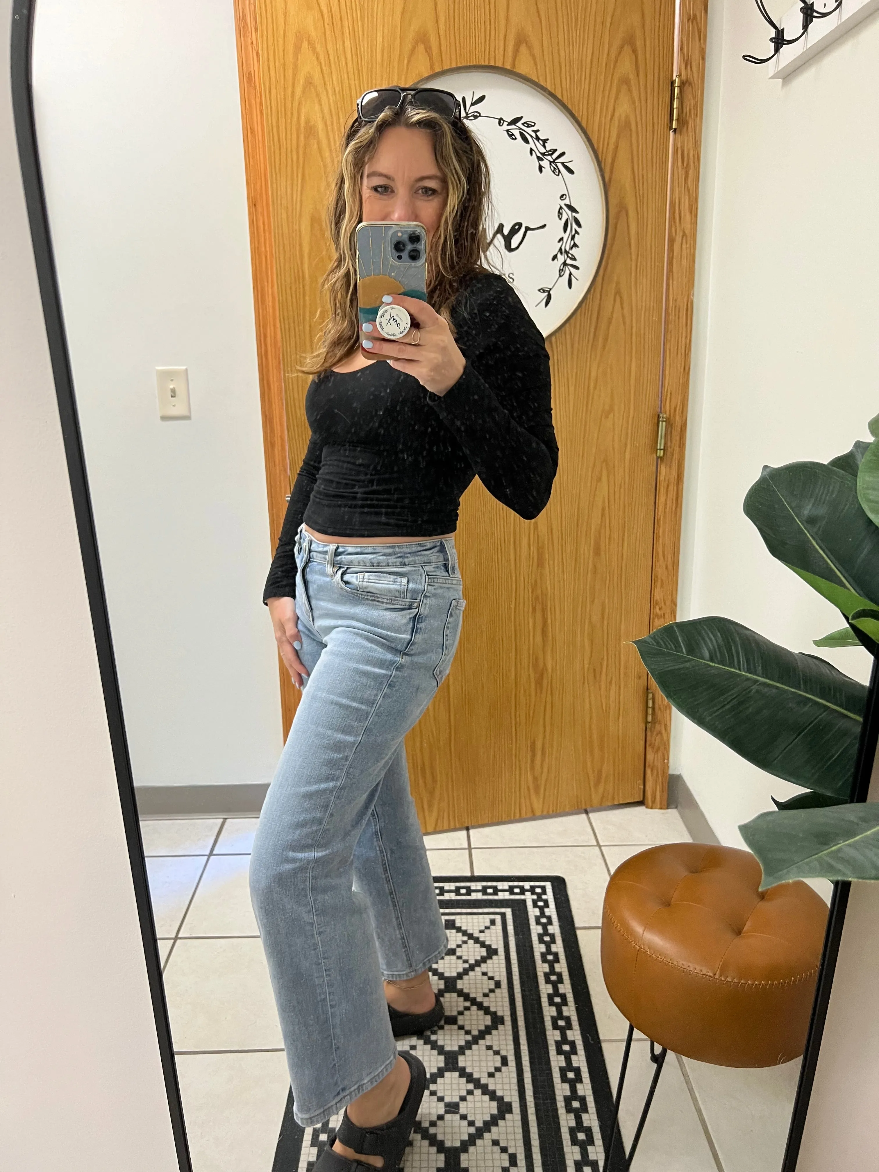 Vervet Mid Rise Crop Straight Dad Jean
