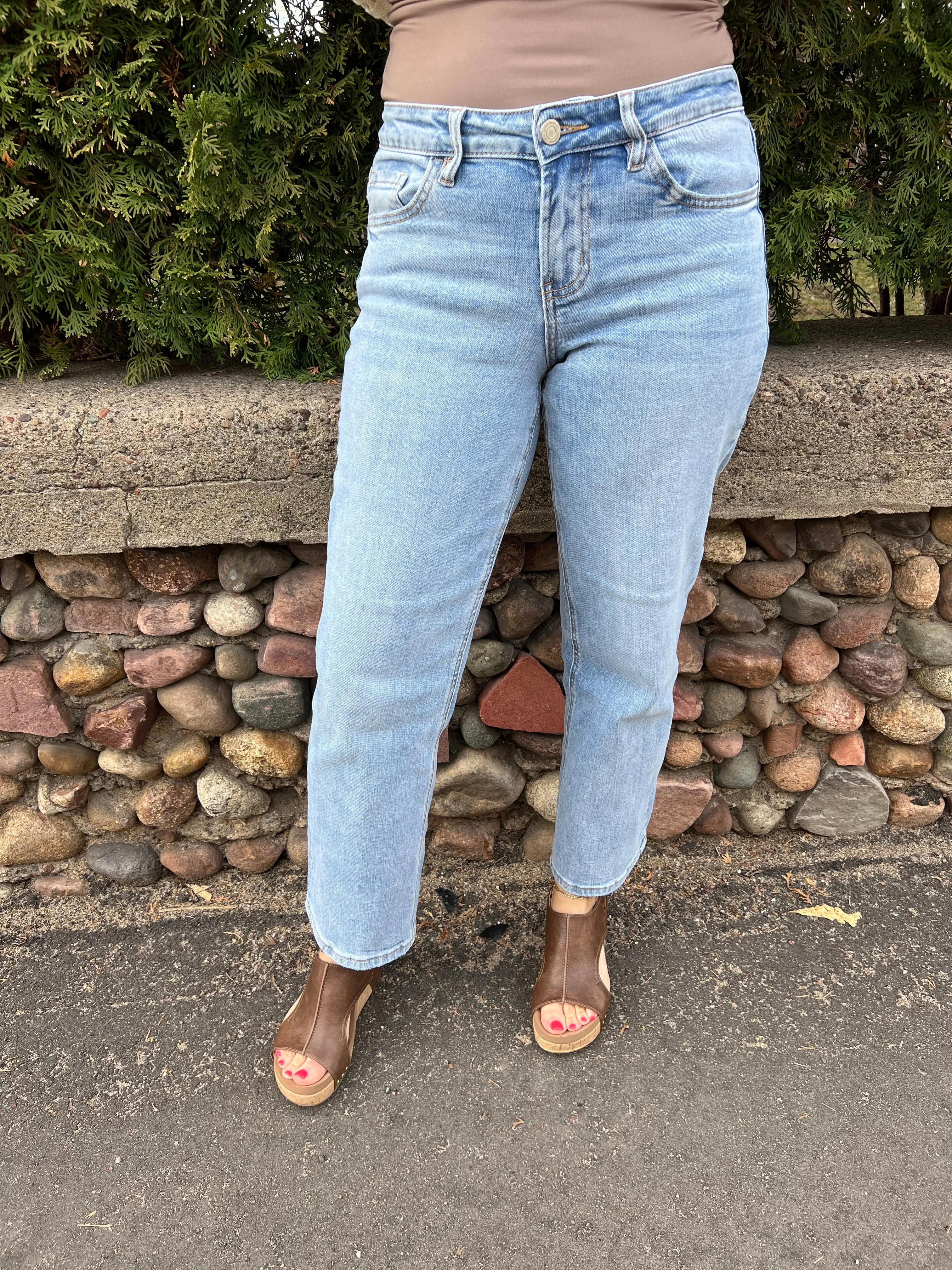 Vervet Mid Rise Crop Straight Dad Jean
