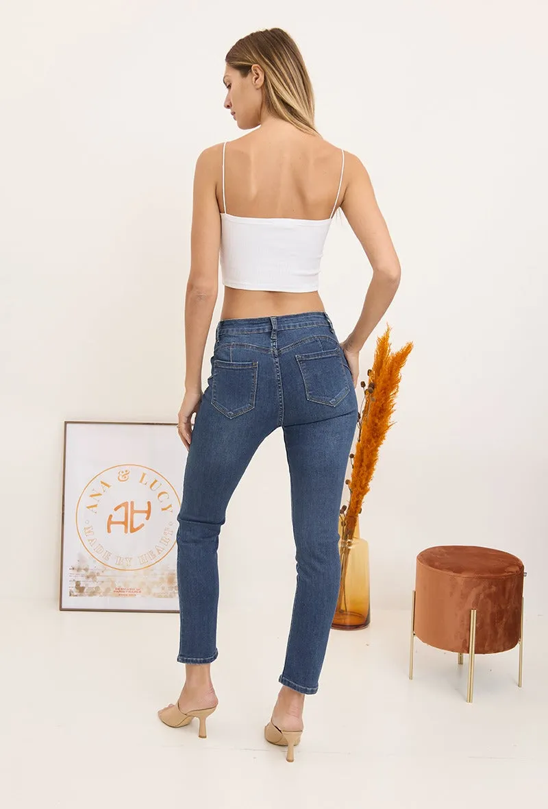 Wholesale Denim Faded Straight Cut Jeans