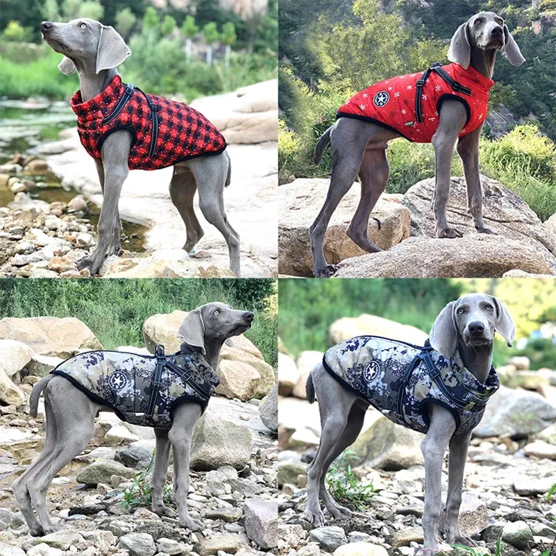 Winter Fleece Dog Jacket with Integrated Harness