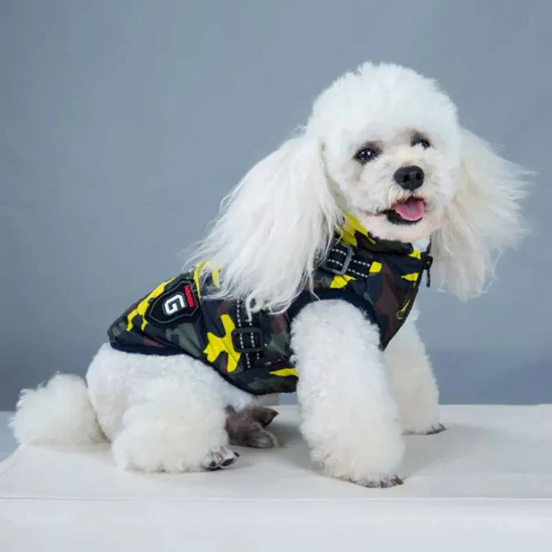 Winter Fleece Dog Jacket with Integrated Harness