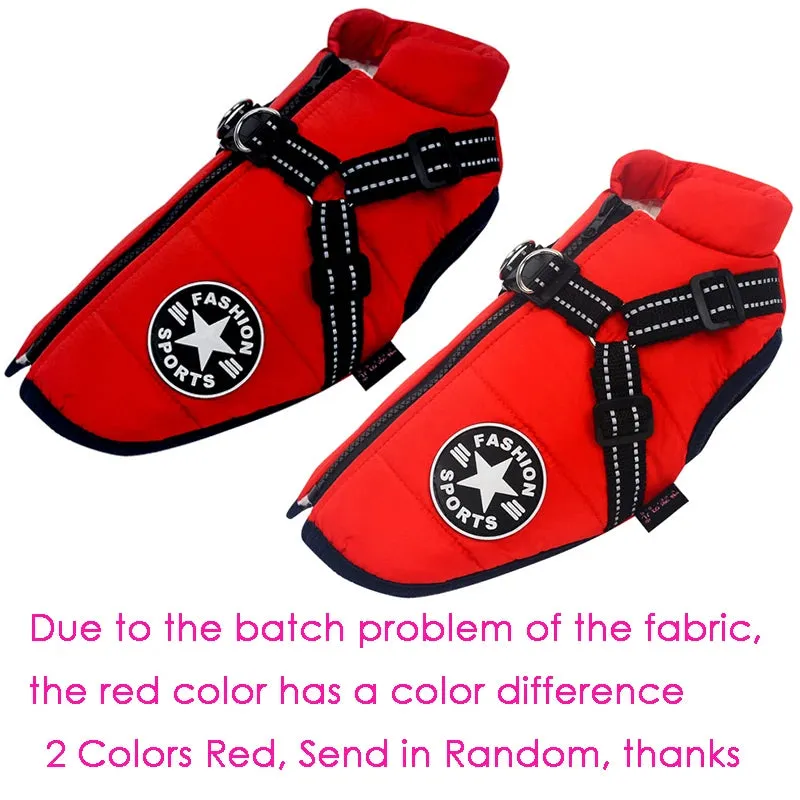 Winter Fleece Dog Jacket with Integrated Harness