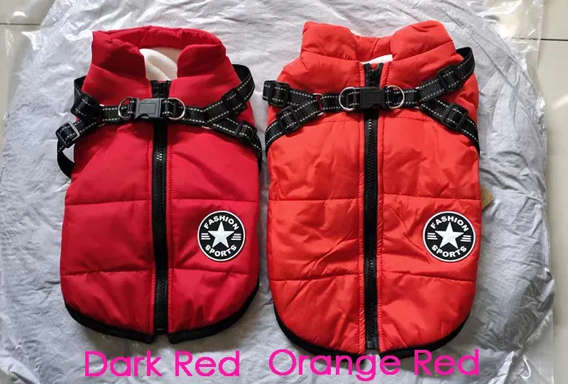 Winter Fleece Dog Jacket with Integrated Harness