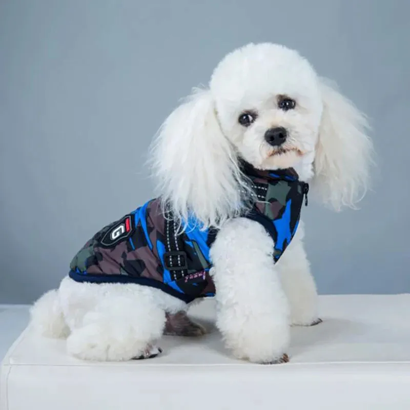 Winter Fleece Dog Jacket with Integrated Harness