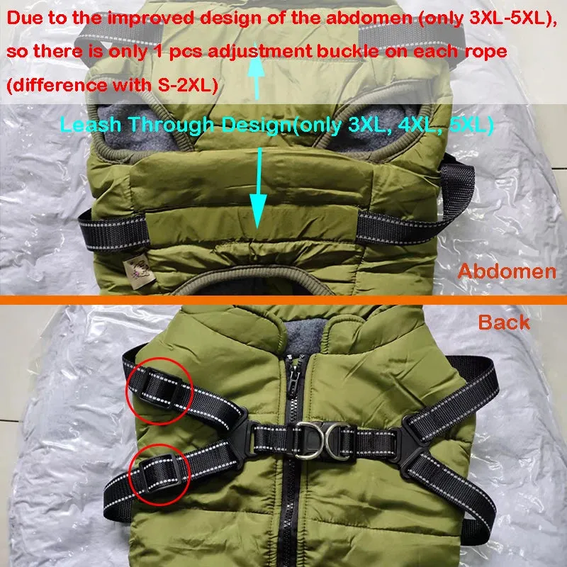 Winter Fleece Dog Jacket with Integrated Harness