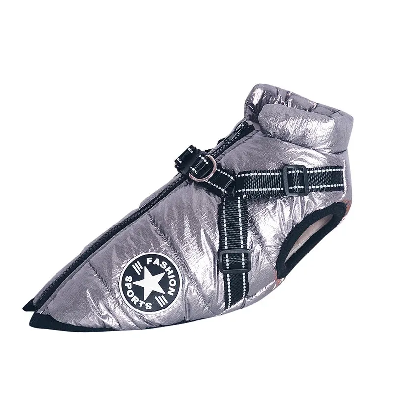 Winter Fleece Dog Jacket with Integrated Harness