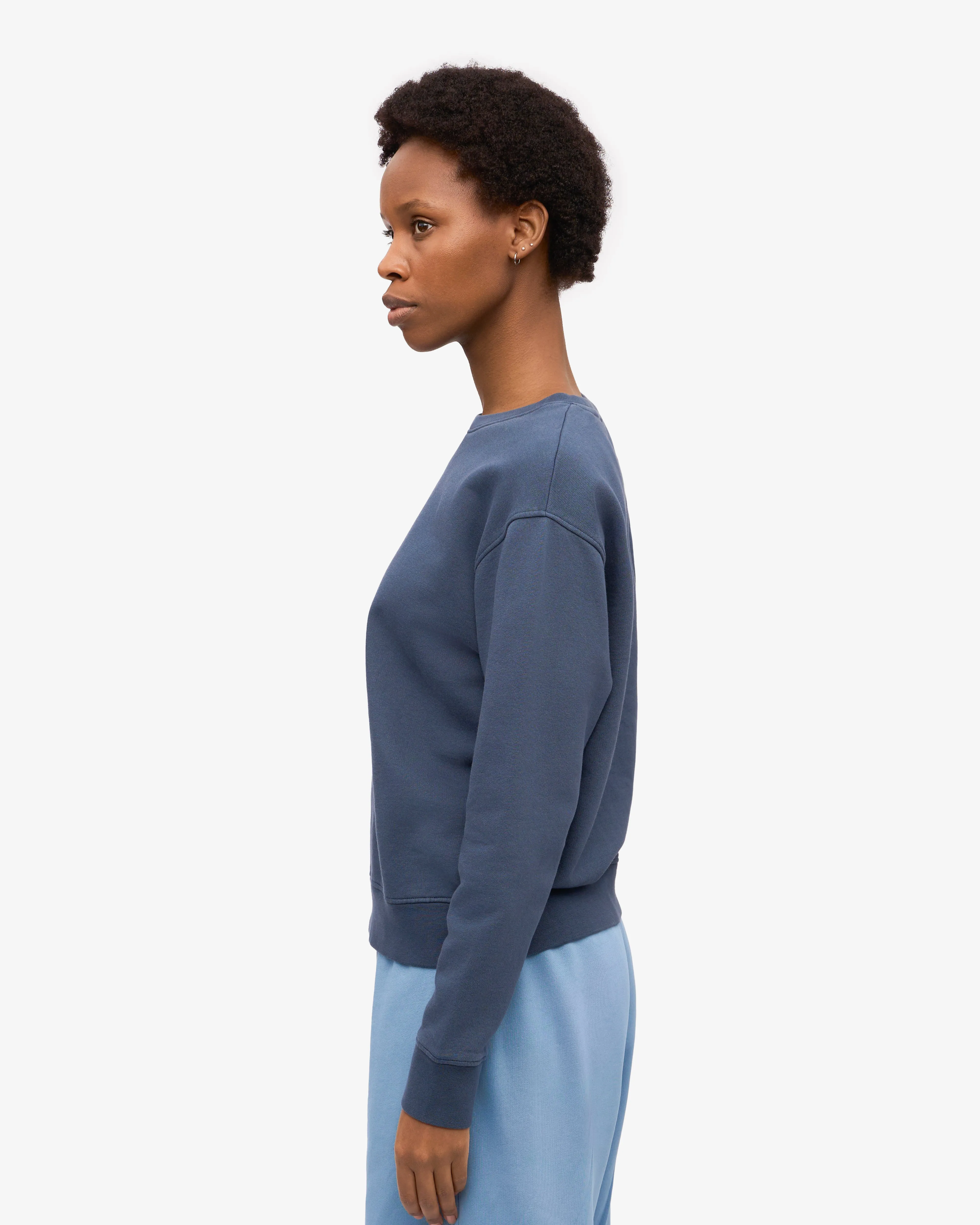 Women Classic Organic Crew - Petrol Blue