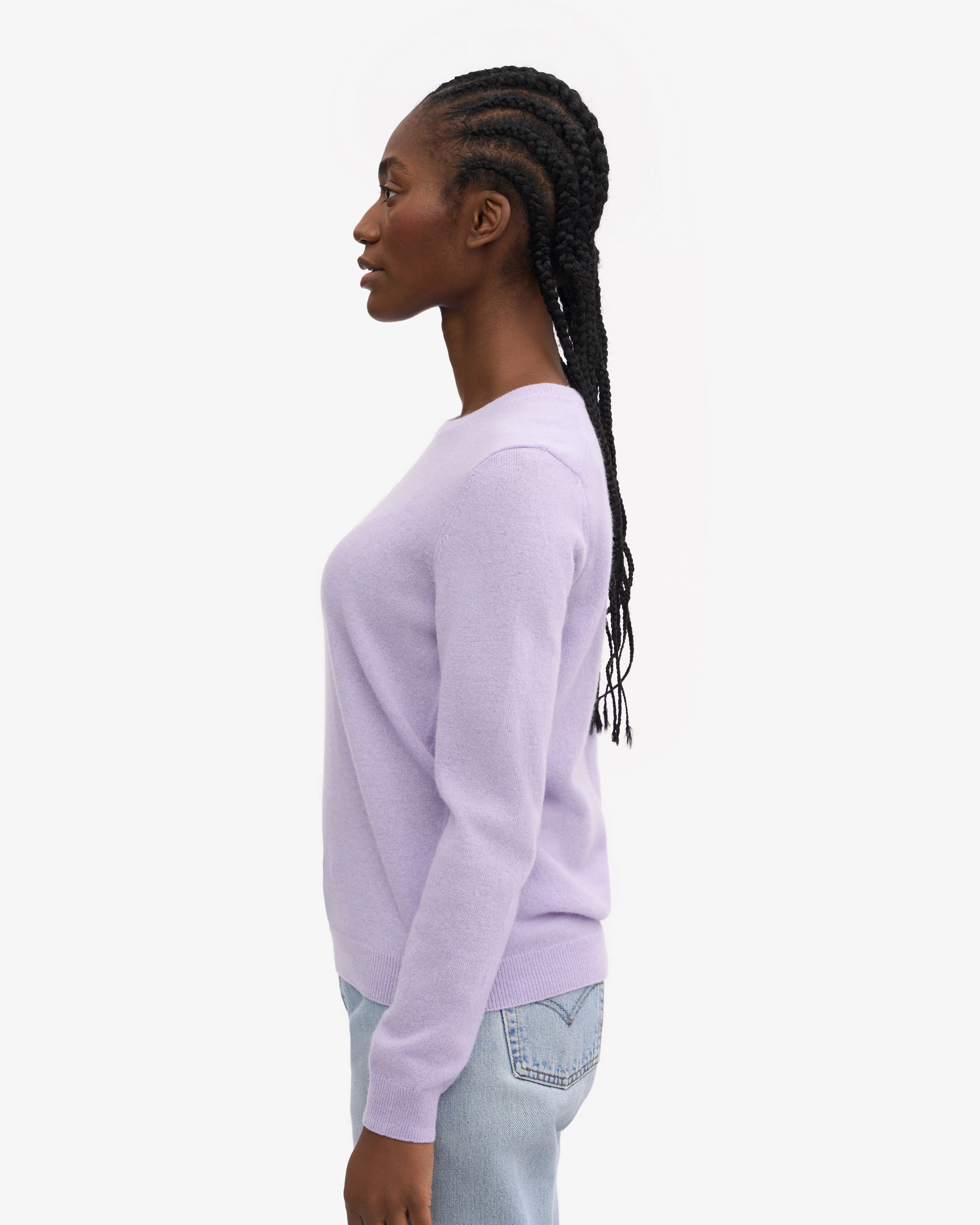 Women Light Merino Wool Crew - Soft Lavender