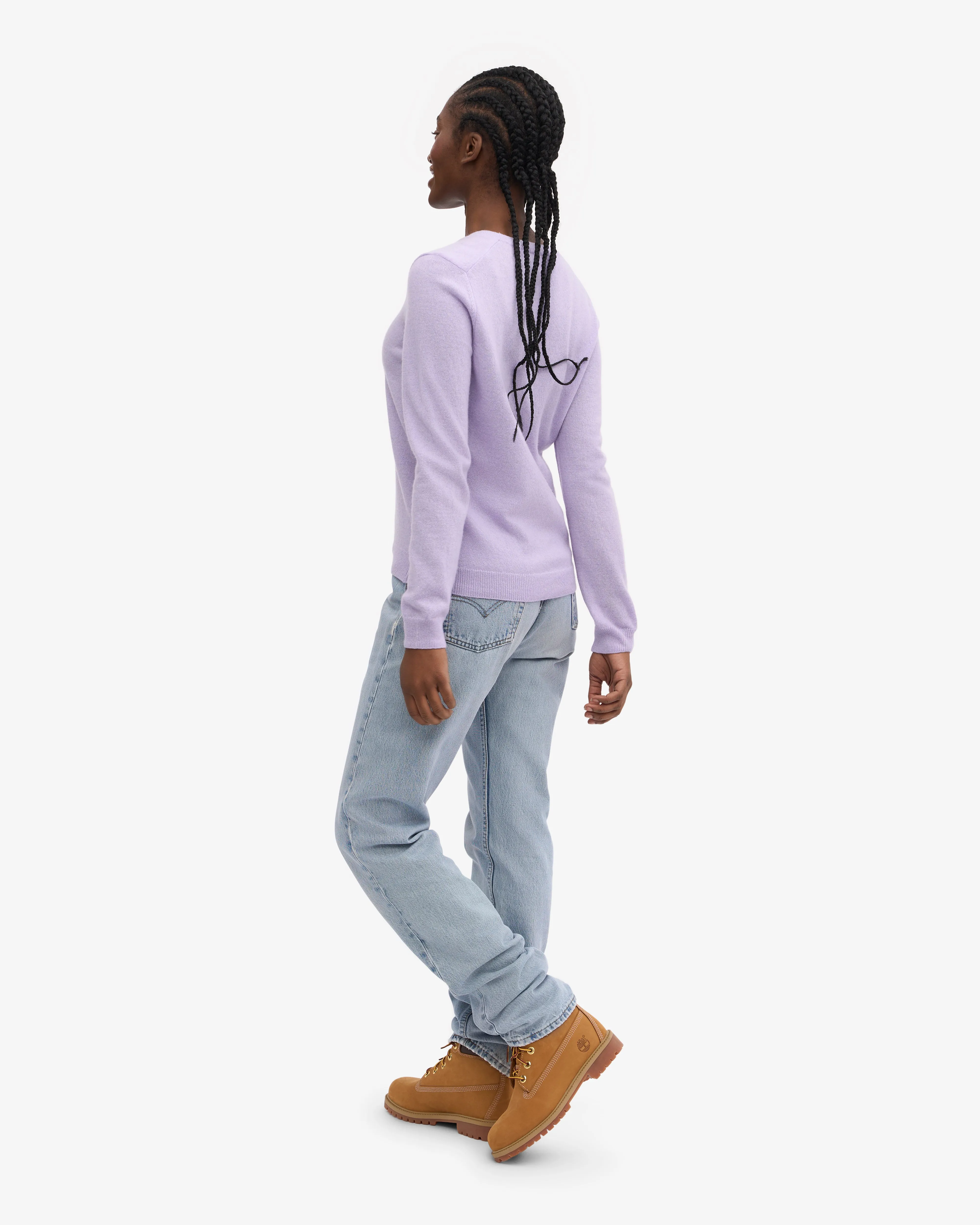 Women Light Merino Wool Crew - Soft Lavender
