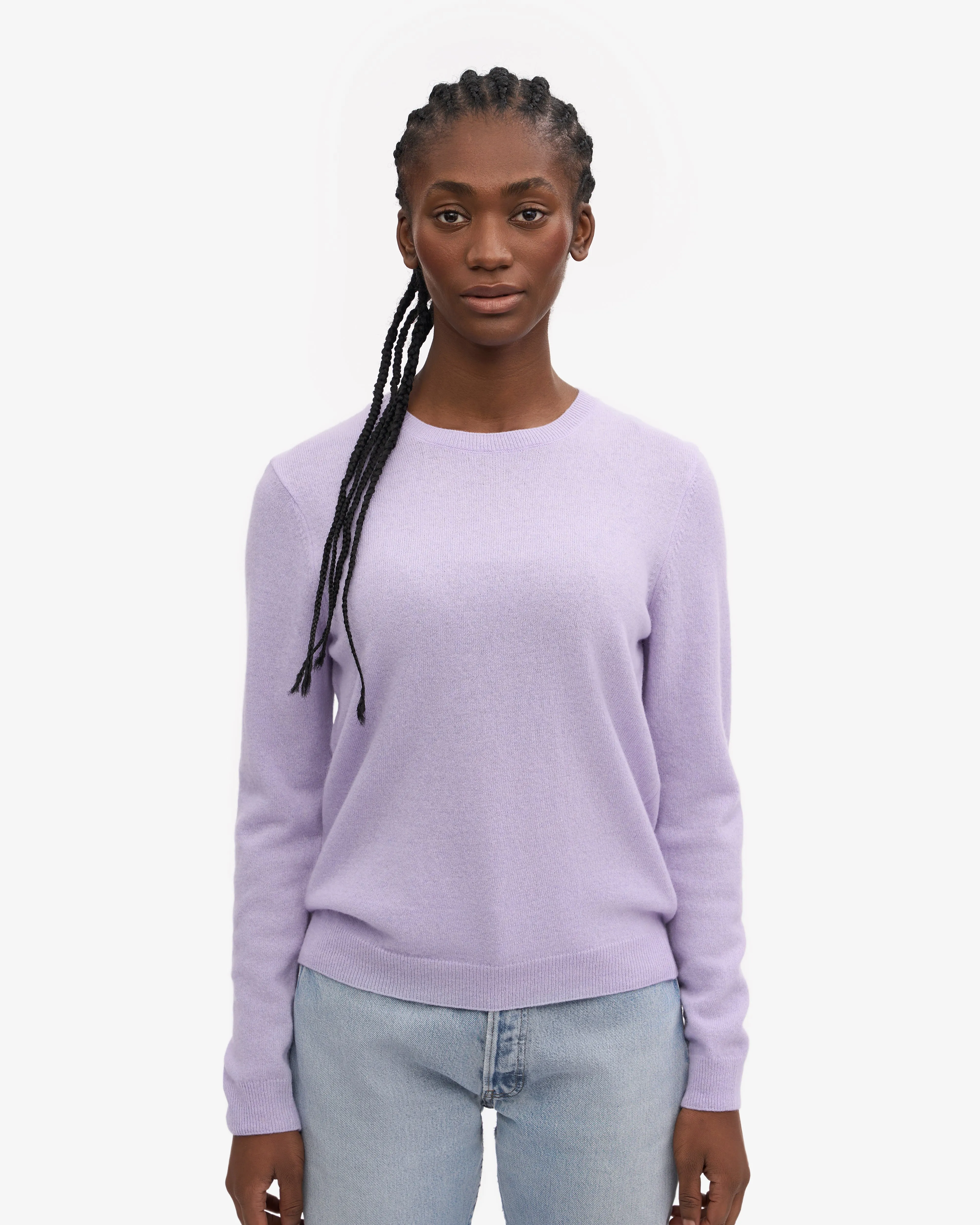 Women Light Merino Wool Crew - Soft Lavender