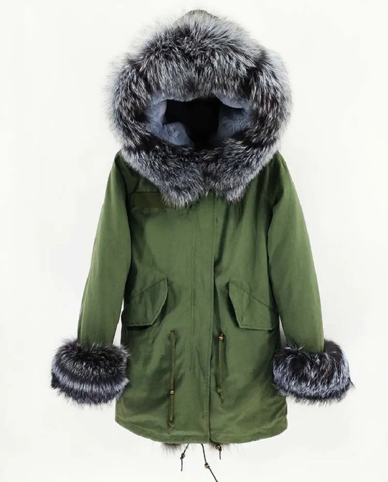 Women's Winter Casual Detachable Thick Parka With Fox Fur