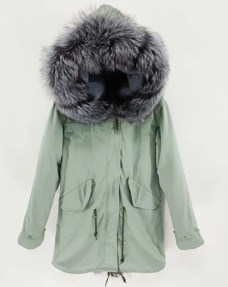 Women's Winter Casual Detachable Thick Parka With Fox Fur
