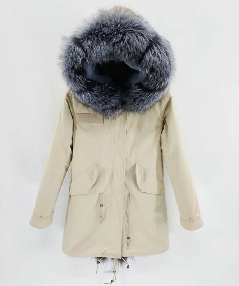 Women's Winter Casual Detachable Thick Parka With Fox Fur