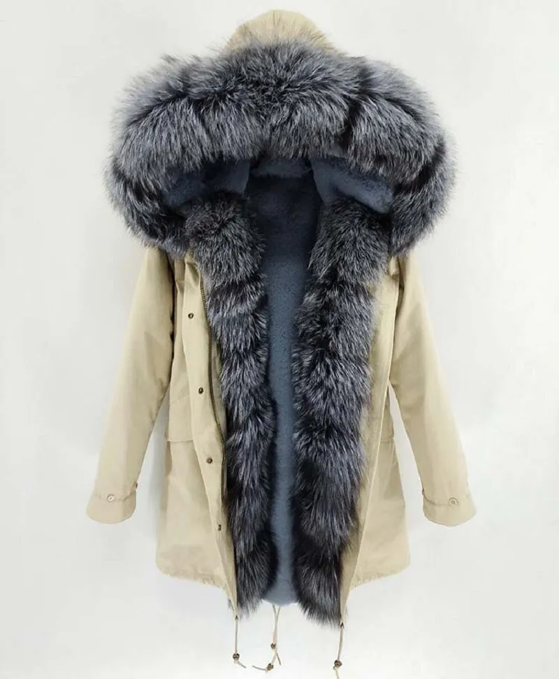 Women's Winter Casual Detachable Thick Parka With Fox Fur