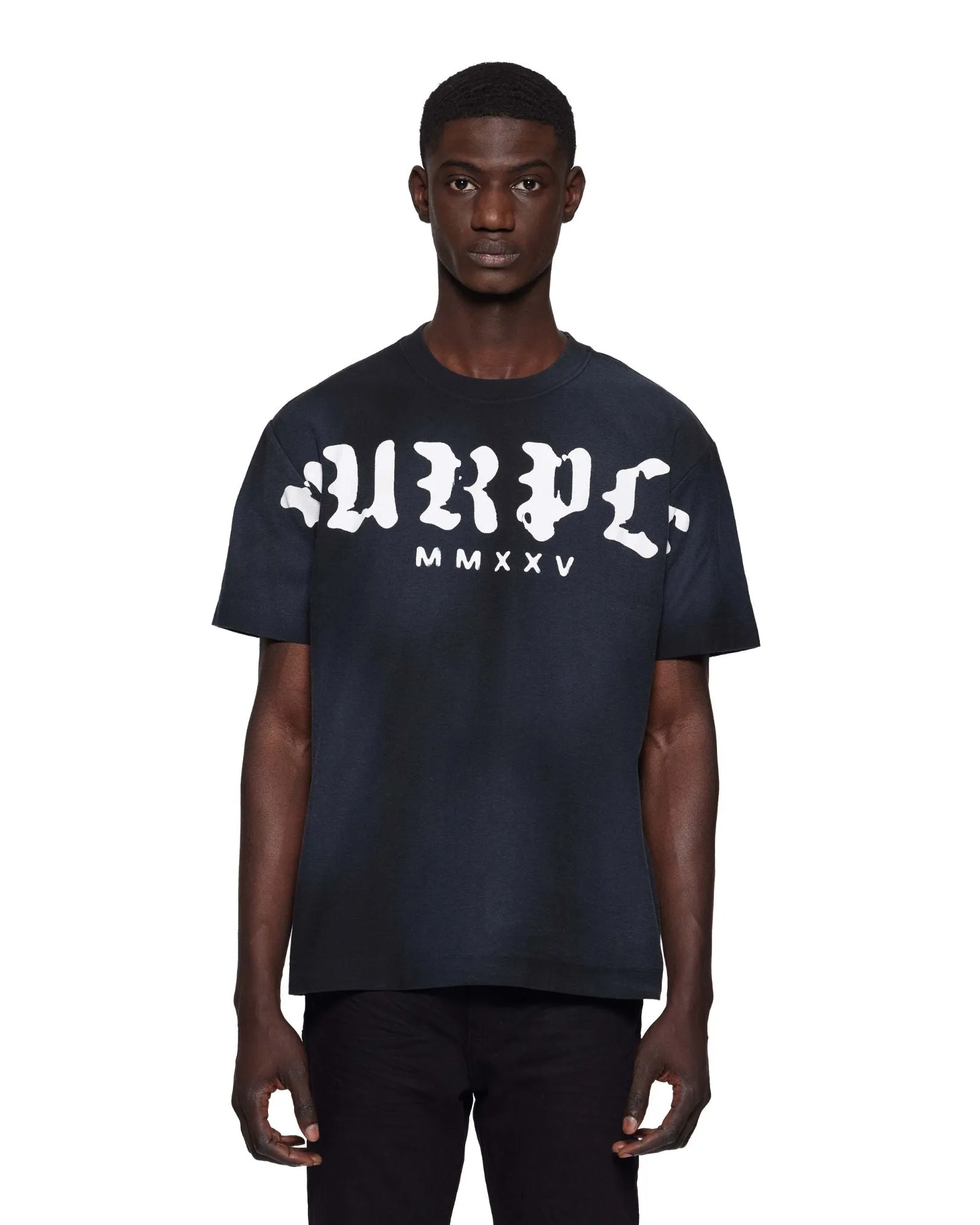 Worn Gothic Wordmark Tee - Black