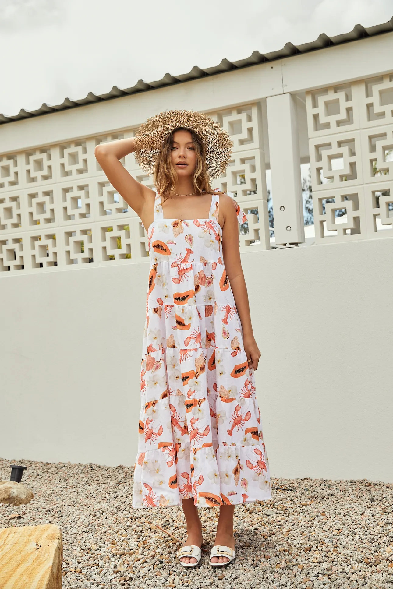 Yoli Dress - Printed Linen
